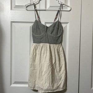 Roxy off white and blue striped dress size XS!